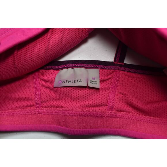 Athleta Drishti Built in Bra Strappy Tank Top Gray Pink Yoga Athleticwear Medium - Picture 7 of 8